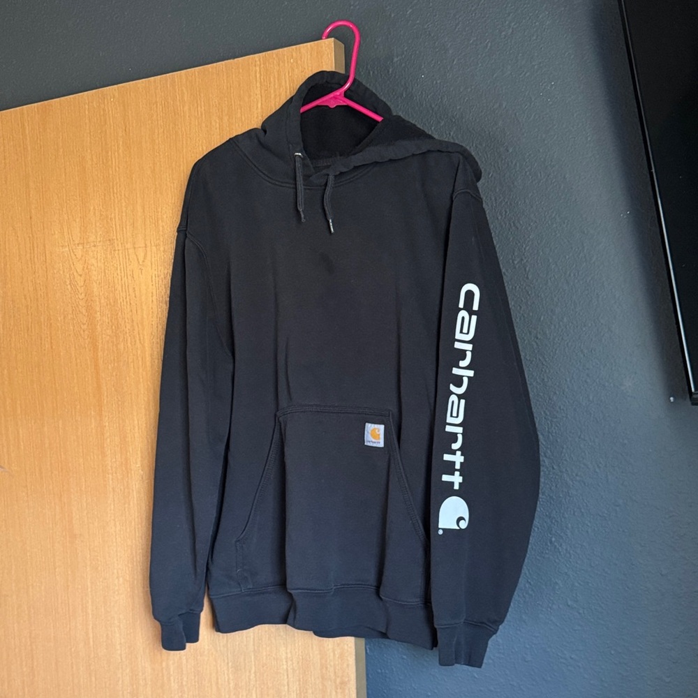 Carhartt Black Hoodie with White Logo